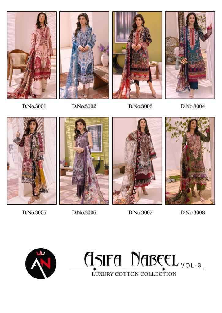 Asifa Nabeel Vol 3 Cotton Dress Material 8 pcs Catalogue - Wholesale Factory