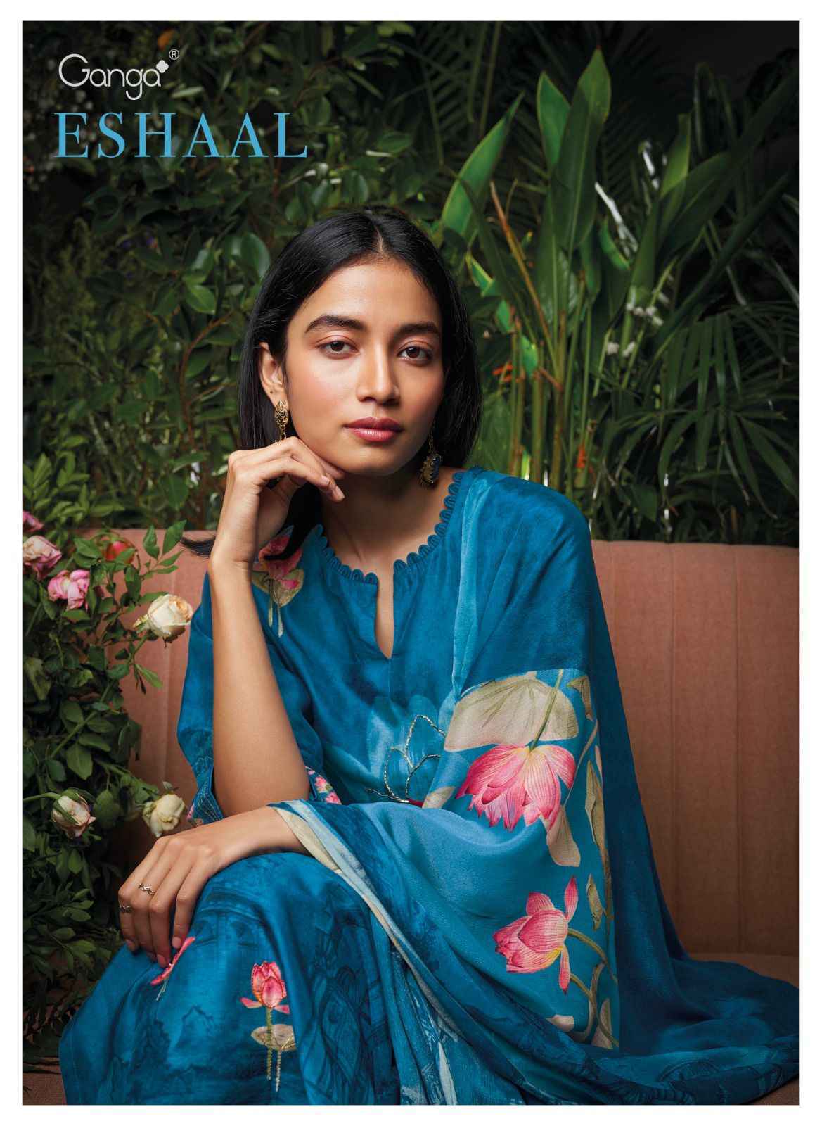 Ganga Eshaal Russian Silk Dress Material Wholesale Factory Price