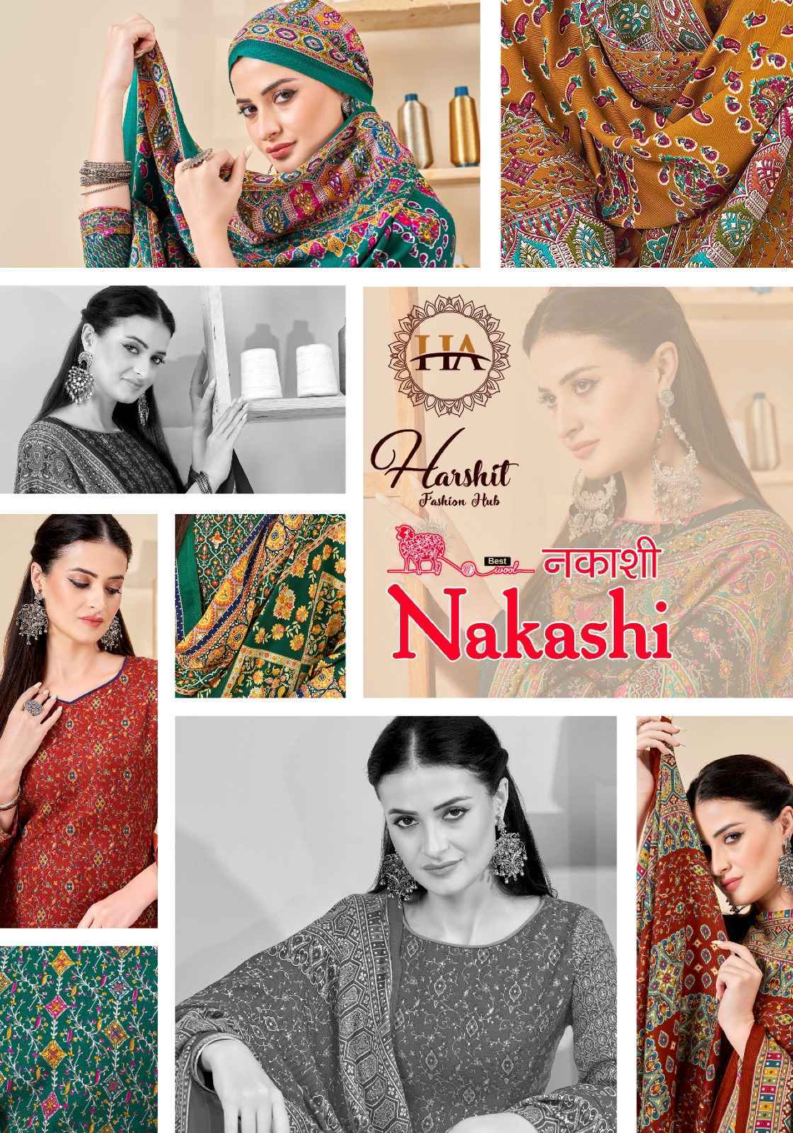 Harshit Fashion Hub Nakashi Pashmina Dress Material 8 pcs Catalogue - Wholesale Factory