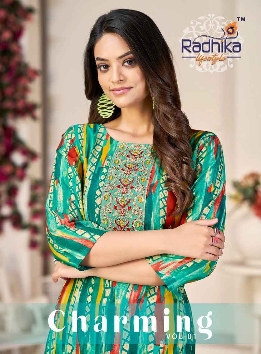 Radhika Lifestyle Charming Vol-1 Kurtis Wholesale Factory Price