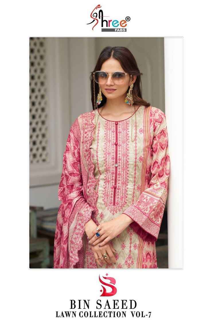 shree fabs bin saeed lawn collection vol 7 suits wholesale factory price 2023 10 04 17 11 33
