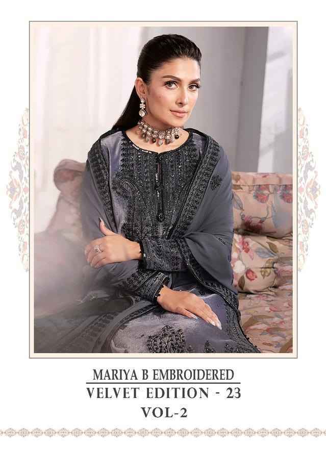 Shree Fabs Maria B Embroidered Velvet Edition 23 Vol 2 Velvet Dress Material 5 pcs Catalogue