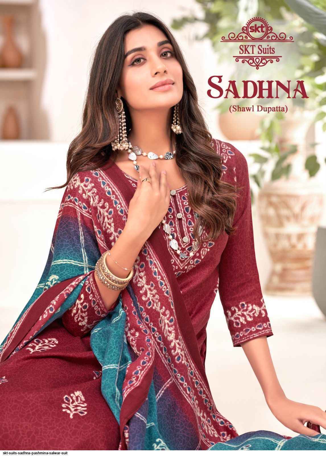 Skt Sadhna Pashmina Dress Material 8 pcs Catalogue - Wholesale Factory