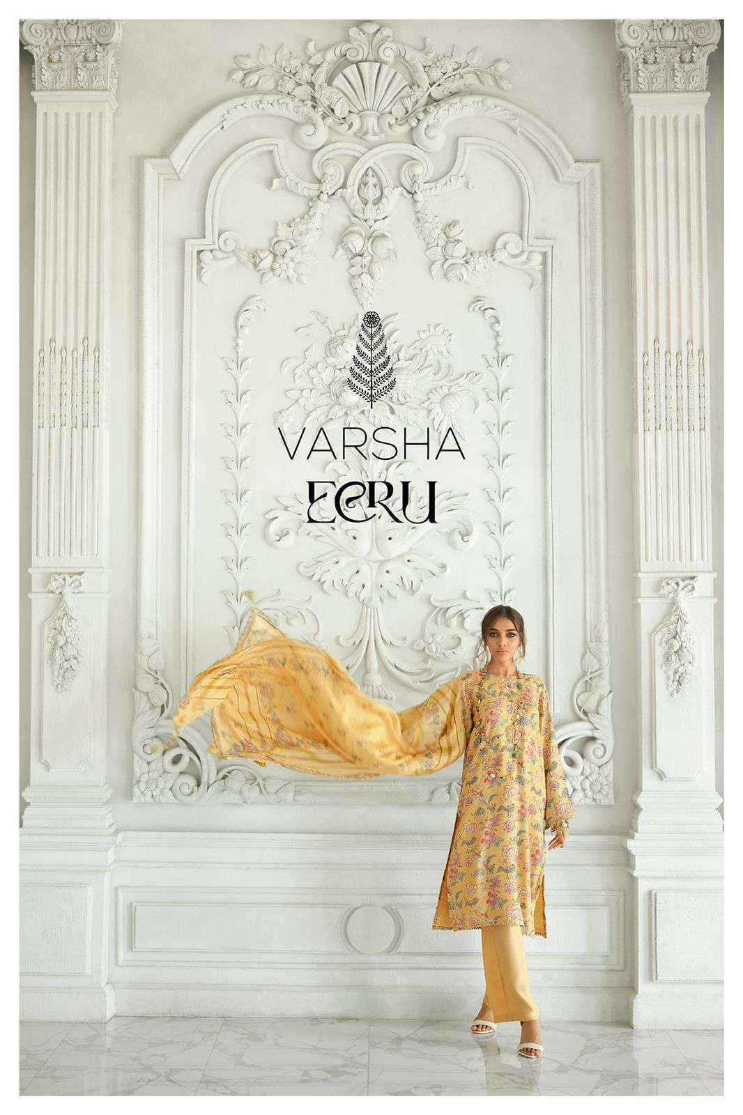 Varsha Ecru Pashmina Dress Material 4 pcs Catalogue - wholesale factory Surat