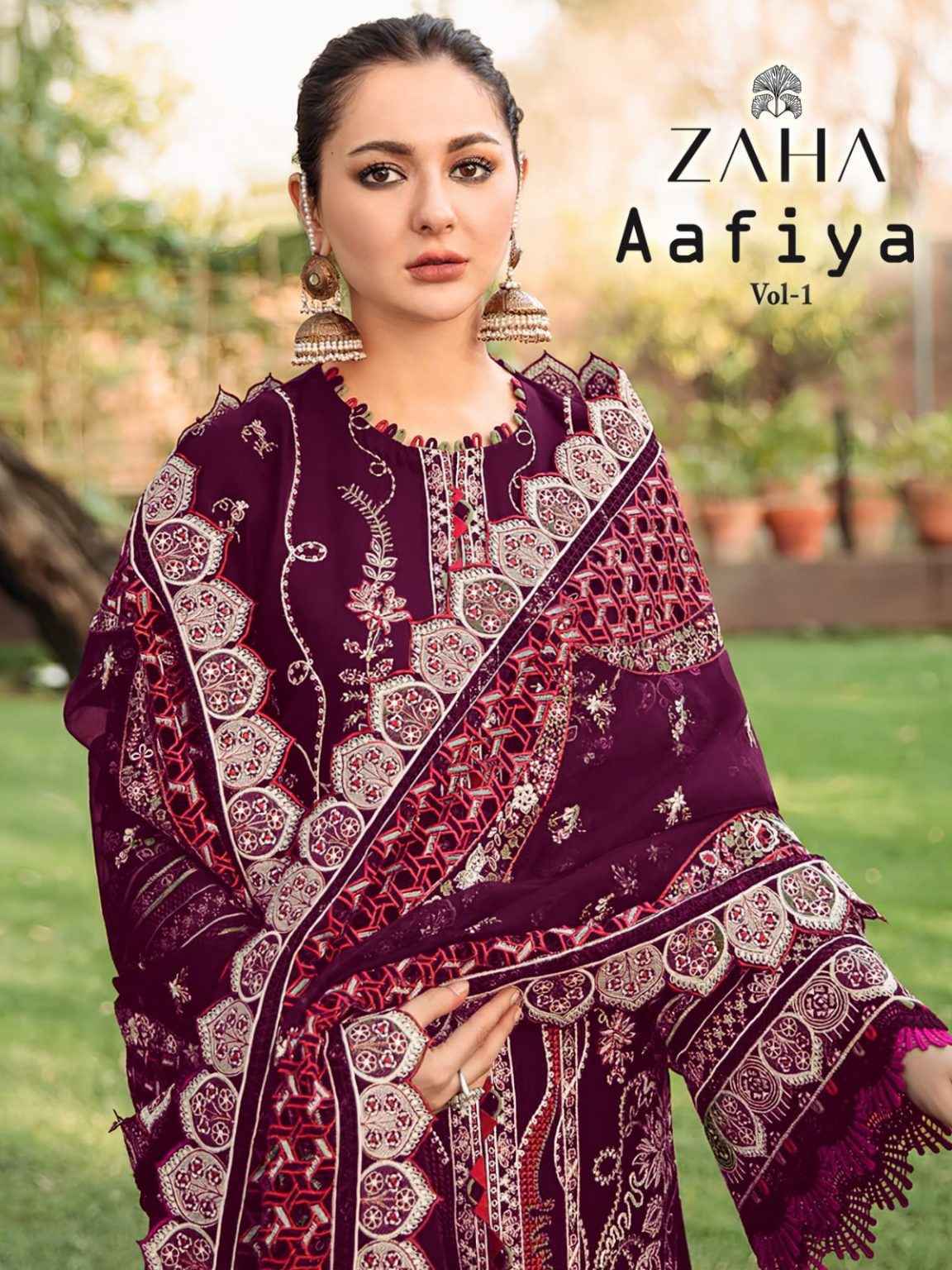 Zaha Aafiya Vol 1 Velvet Dress Material 4 pcs Catalogue