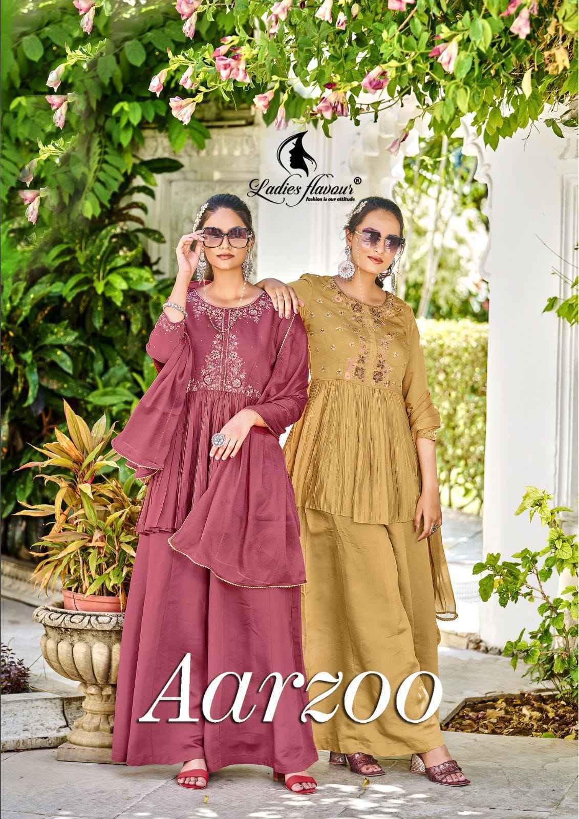 Ladies Flavour Aarzoo Silk Kurti Combo 4 pcs Catalogue