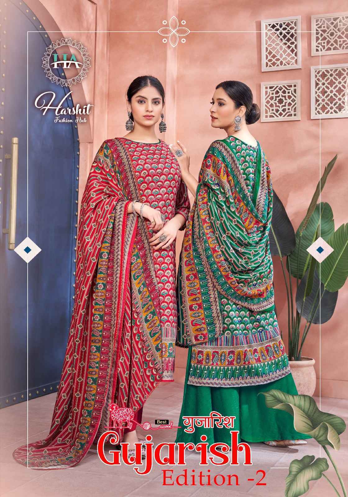 Harshit Fashion Hub Gujarish Vol 2 Pashmina Dress Material 8 pcs Catalogue