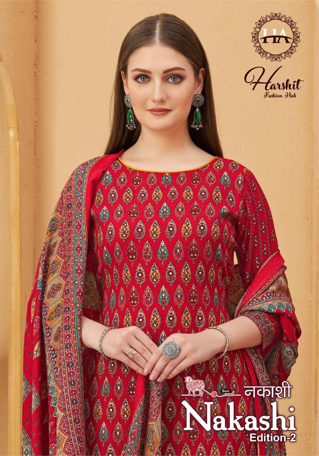 Harshit Fashion Hub Nakashi Vol 2 Pashmina Dress Material 8 pcs Catalogue