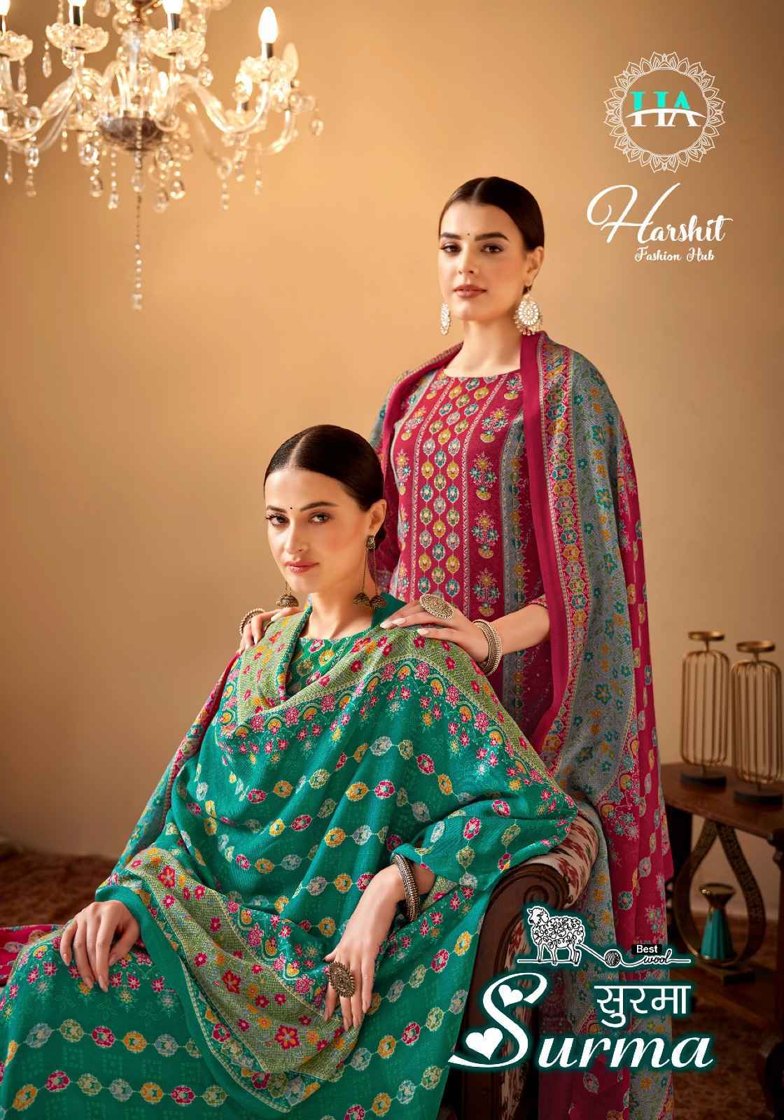 Harshit Fashion Hub Surma Pashmina Dress Material 8 pcs Catalogue