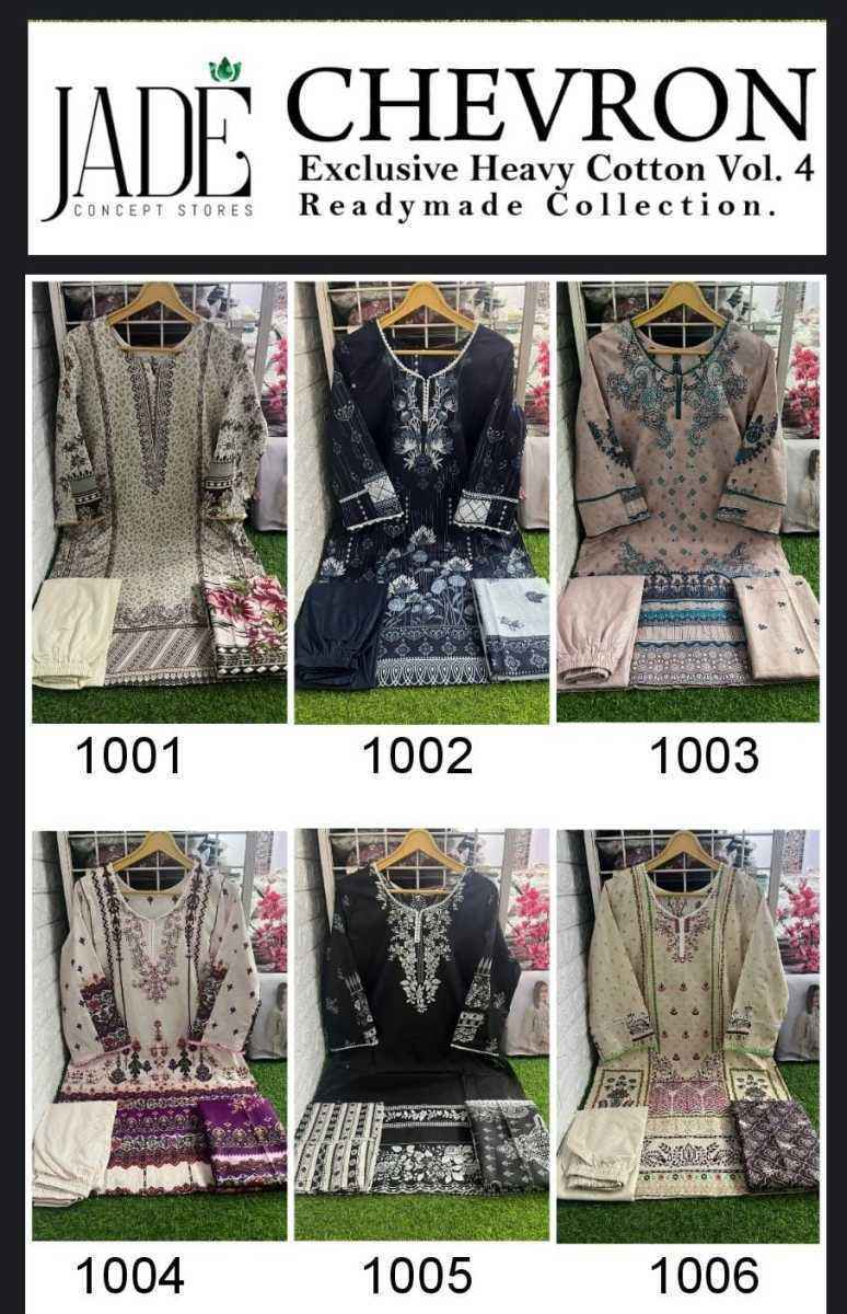 Jade Chevron Vol 4 Readymade Lawn Cotton Dress 6 pcs Catalogue