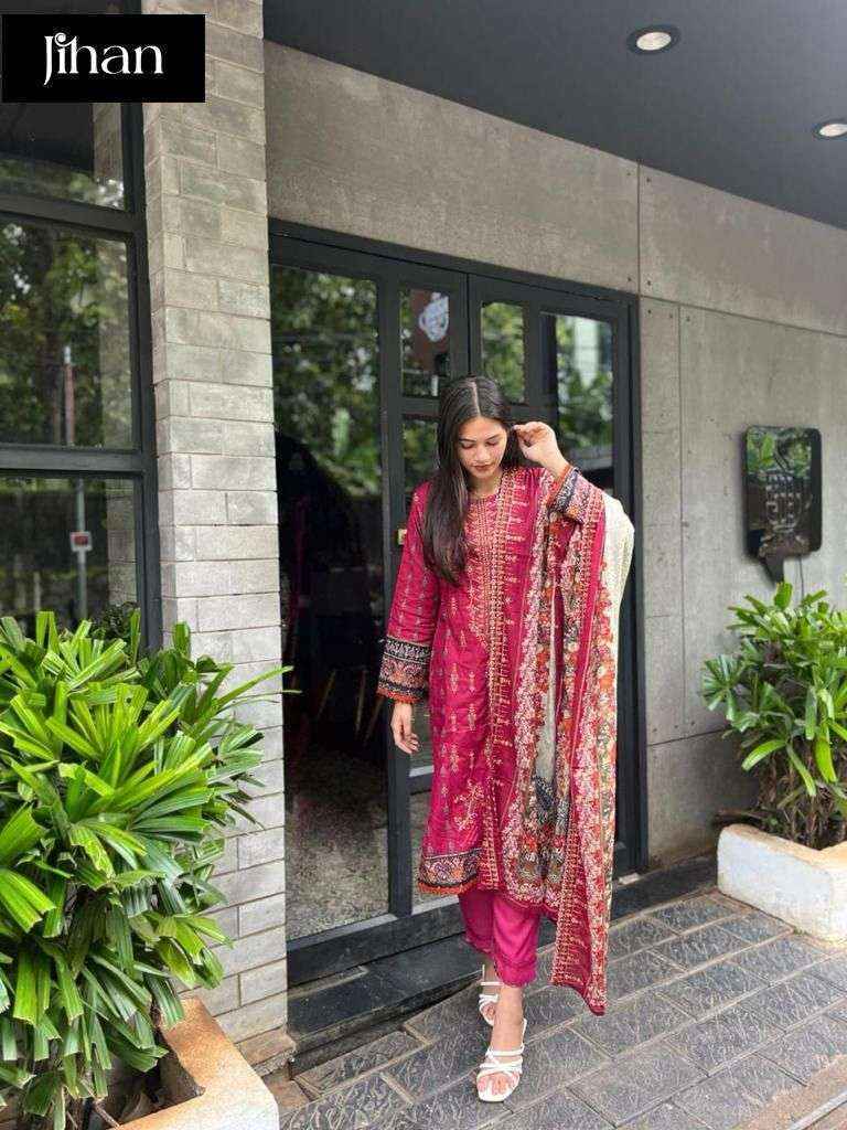 Jihan Bin Saeed Lawn Cotton Dress Material At Wholesale Bulk Price