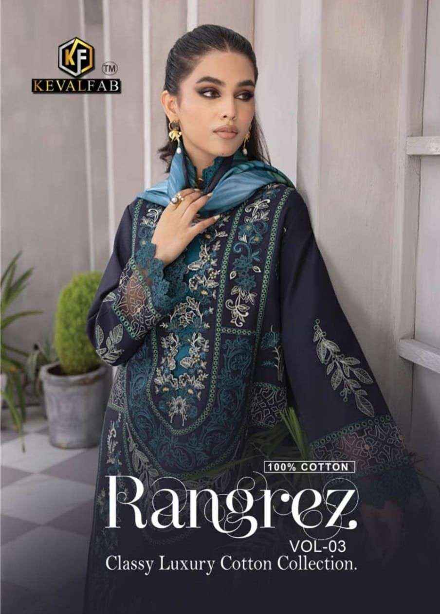 Keval Fab Rangrez Vol 3 Cotton Dress Material 10 pcs Catalogue