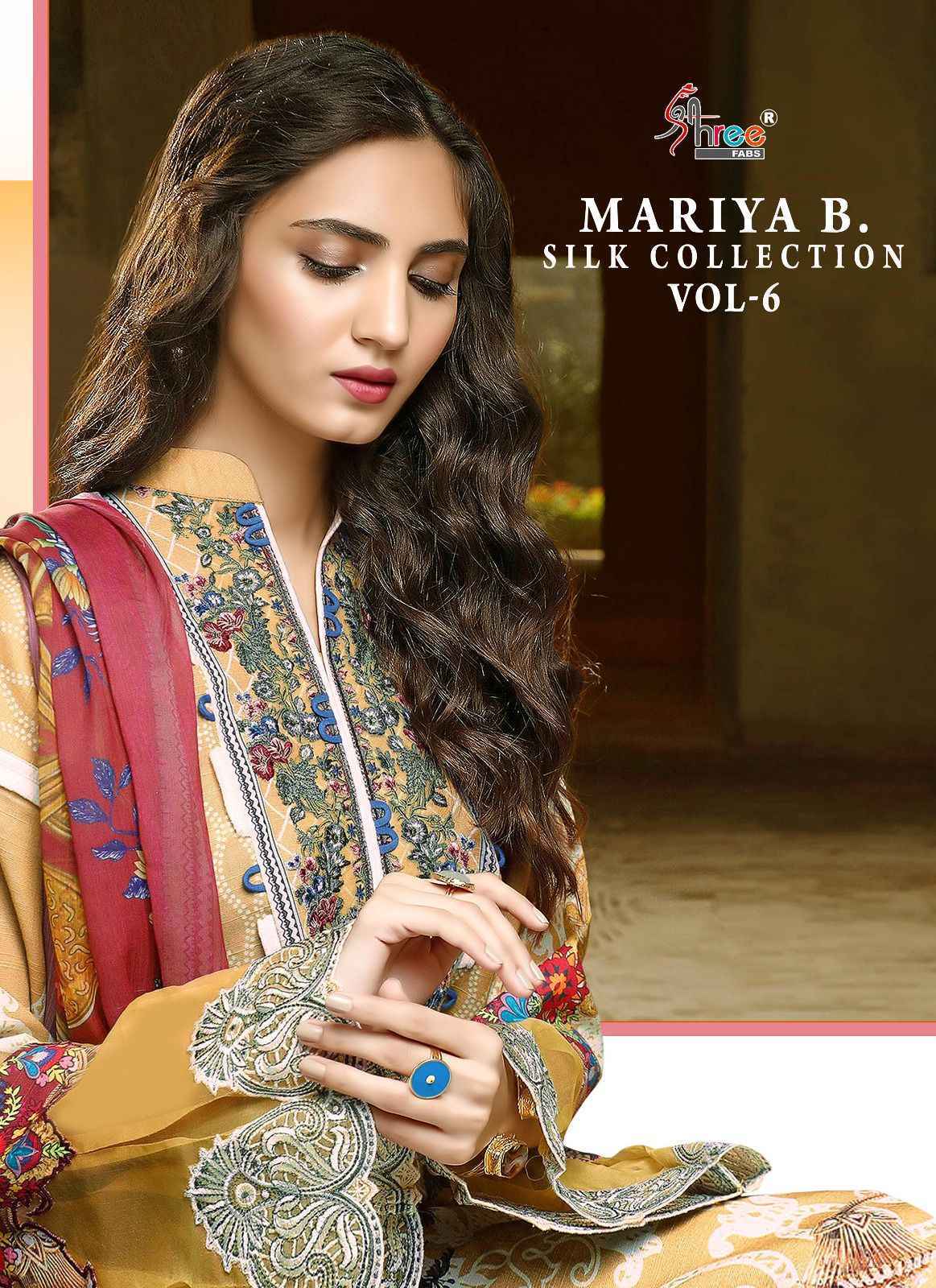 Shree Fabs Maria B Silk Collection Vol 6 Satin Dress Material 7 pcs Catalogue
