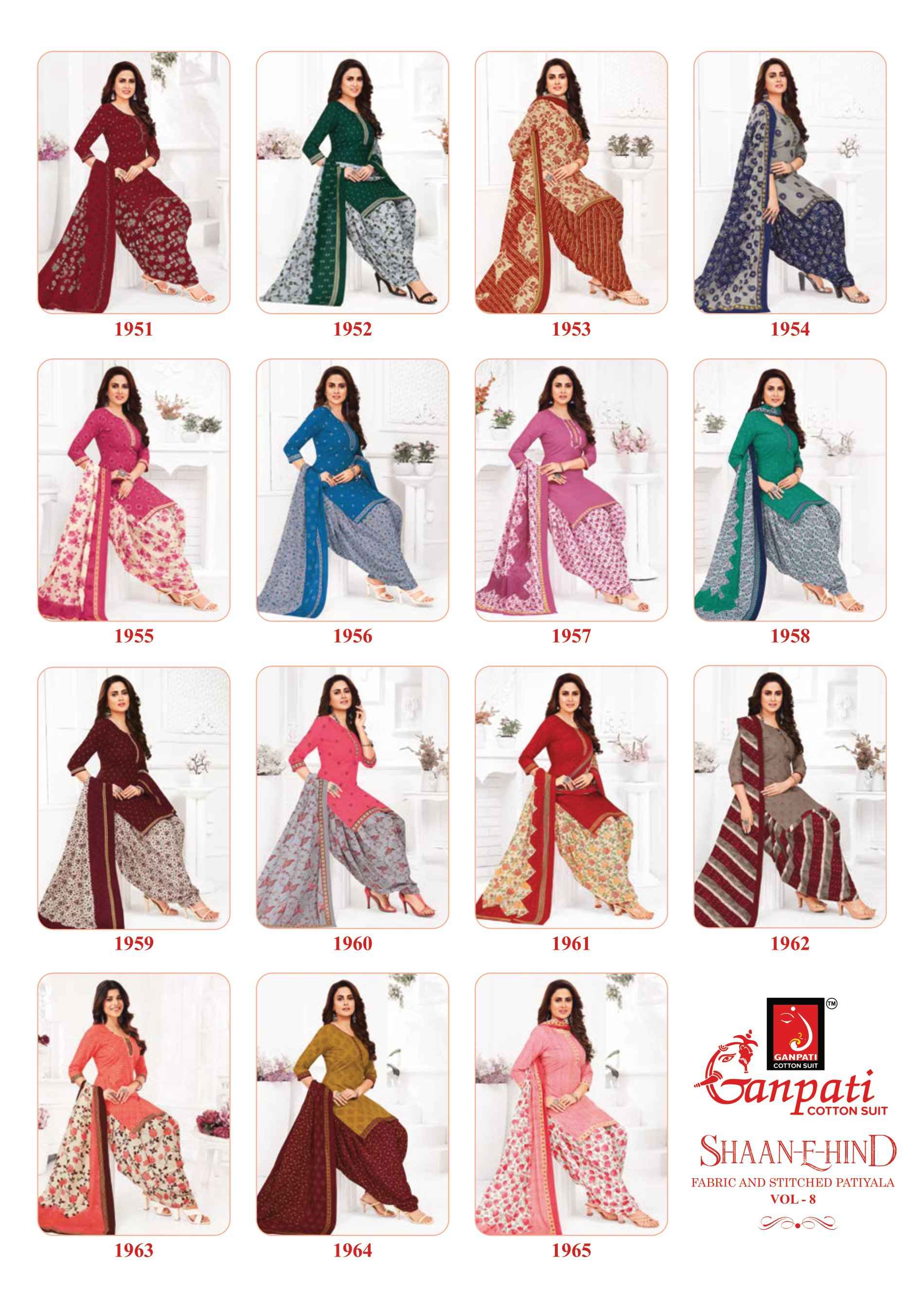 Ganpati Cotton Shaan E Hind Vol-8 Pure Cotton Salwar Suits Wholesale Price