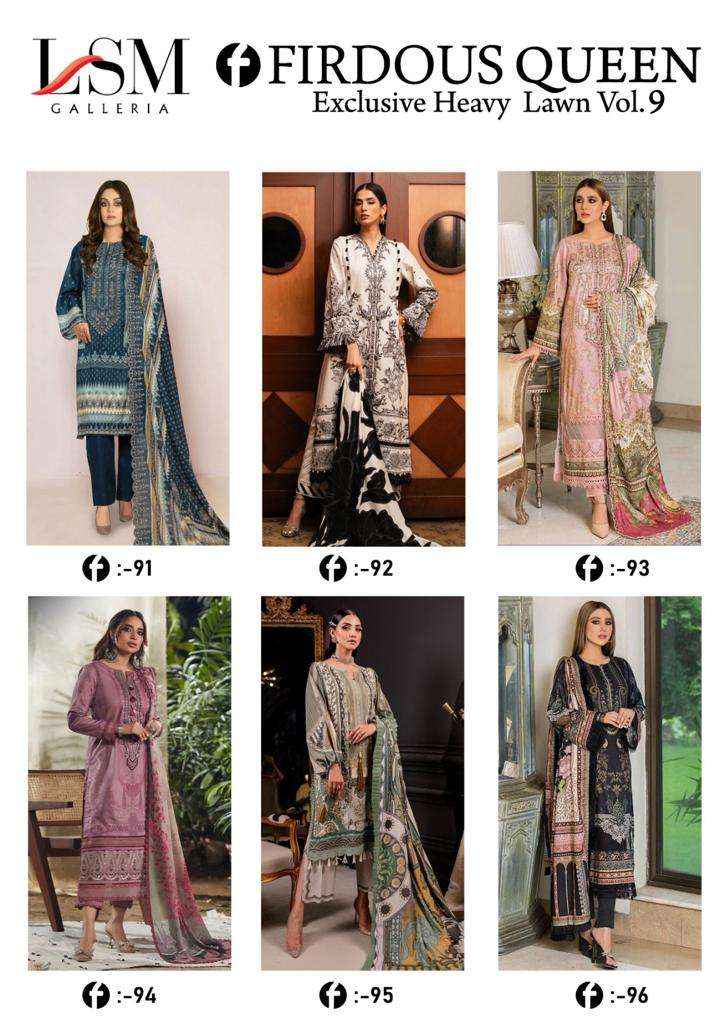 LSM GALLERIA FIRDOUS QUEEN LAWN VOL 9 PAKISTANI SUITS