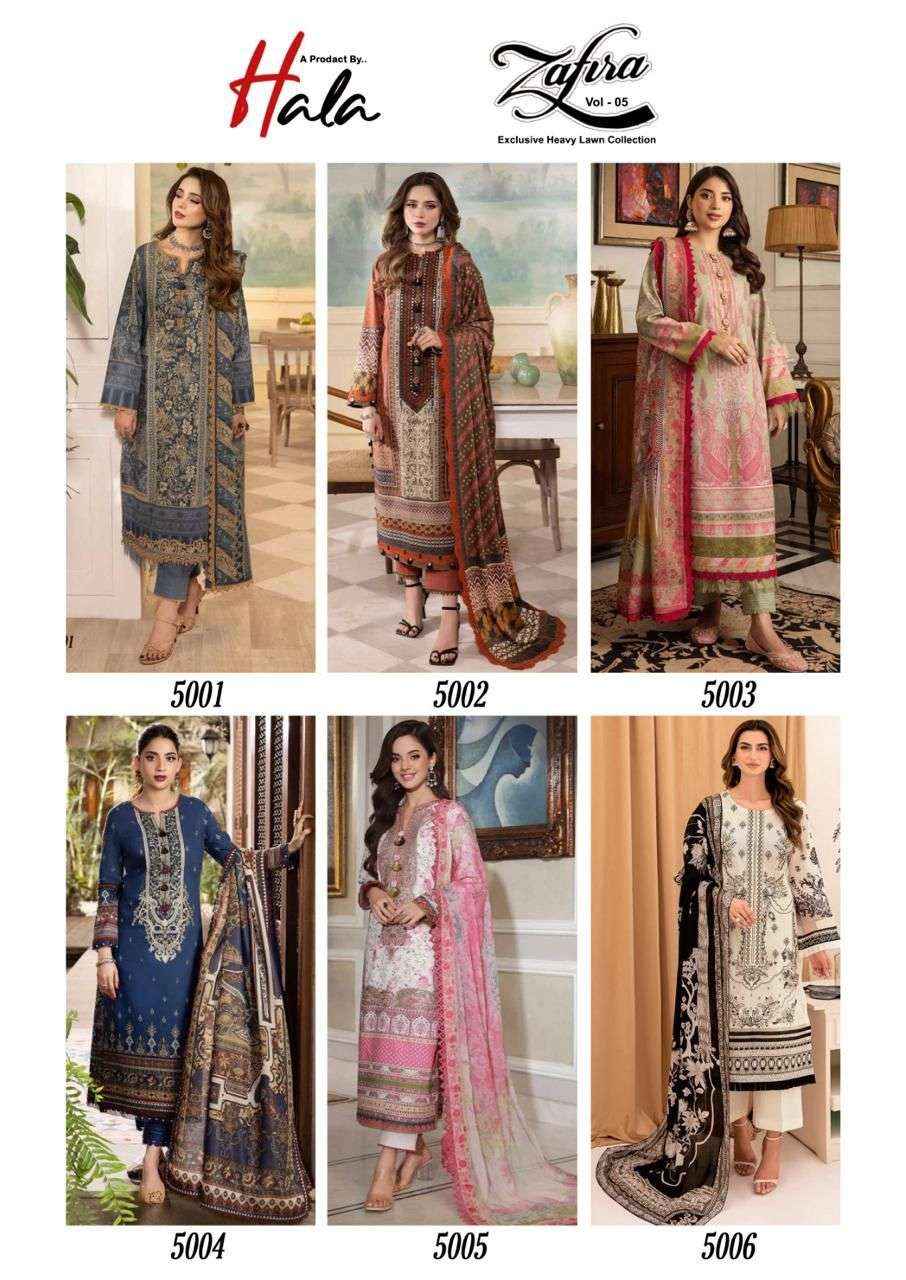 HALA ZAFIRA VOL 5 KARACHI SALWAR KAMEEZ AT WHOLESALE PRICE ( 6 PCS CATALOG )