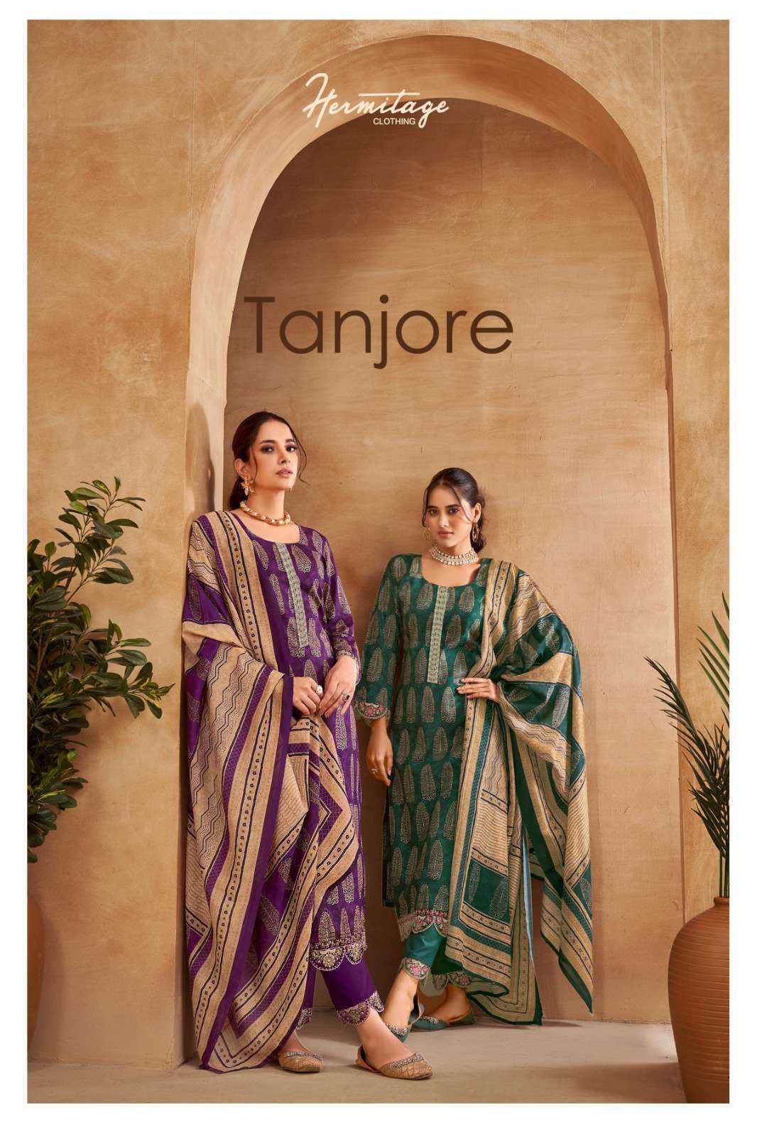 HERMITAGE CLOTHING TANJORE COTTON FANCY WORK SUITS