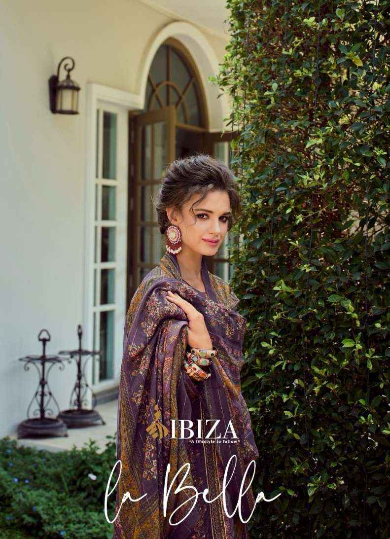 IBIZA LA BELLA MUSLIN DESIGNER UNSTITCHED DRESS MATERIAL ( 6 PCS CATALOG )