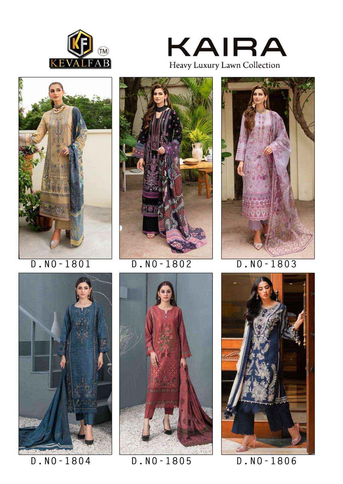 KEVAL FAB KAIRA VOL 18 COTTON PAKISTANI SUITS ( 6 PCS CATALOG )