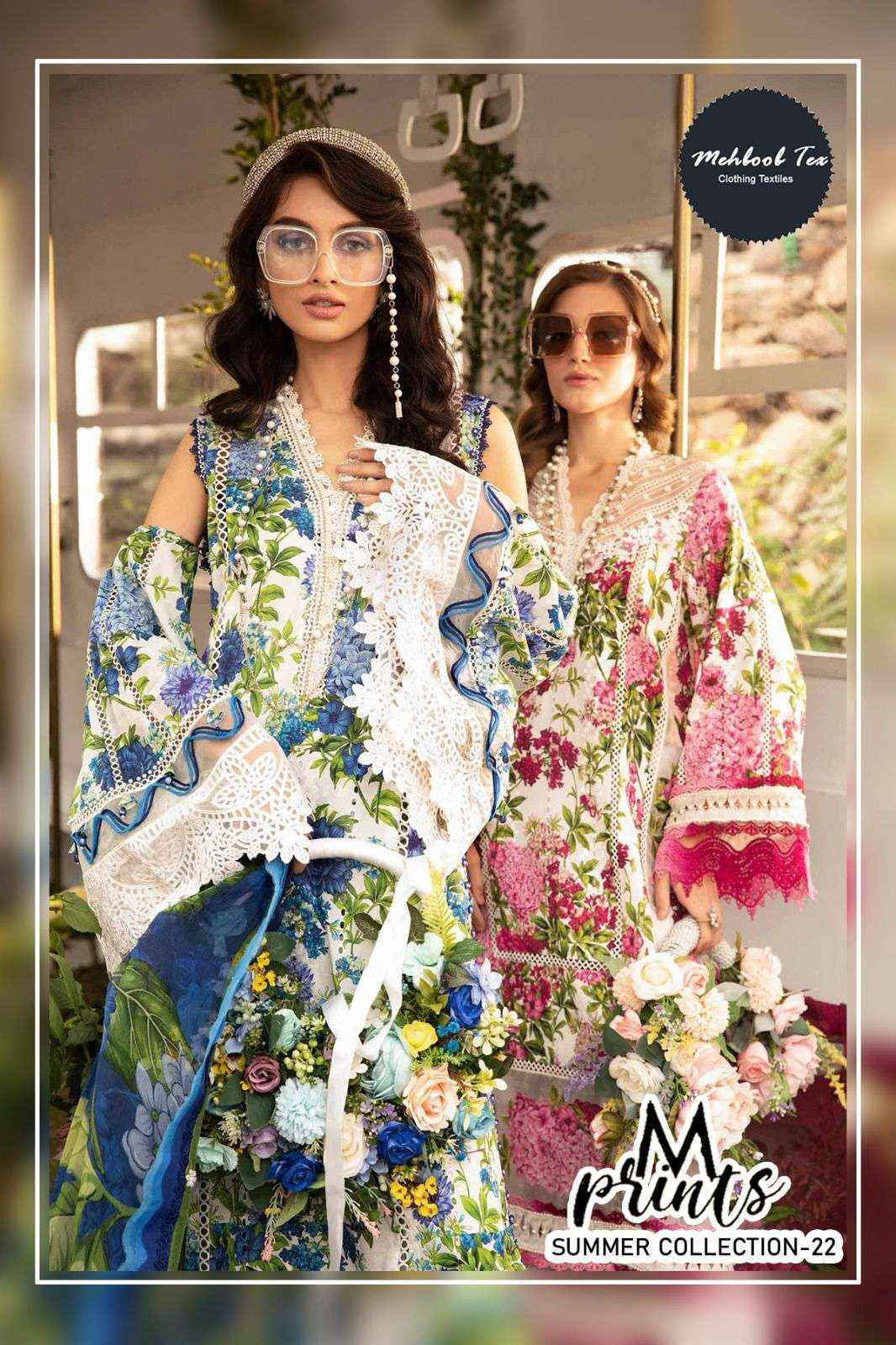 MEHBOOB TEX M PRINTS SUMMER COLLECTION 22 SALWAR KAMEEZ ( 2 PCS CATALOG ) CHIFFON DUPATTA