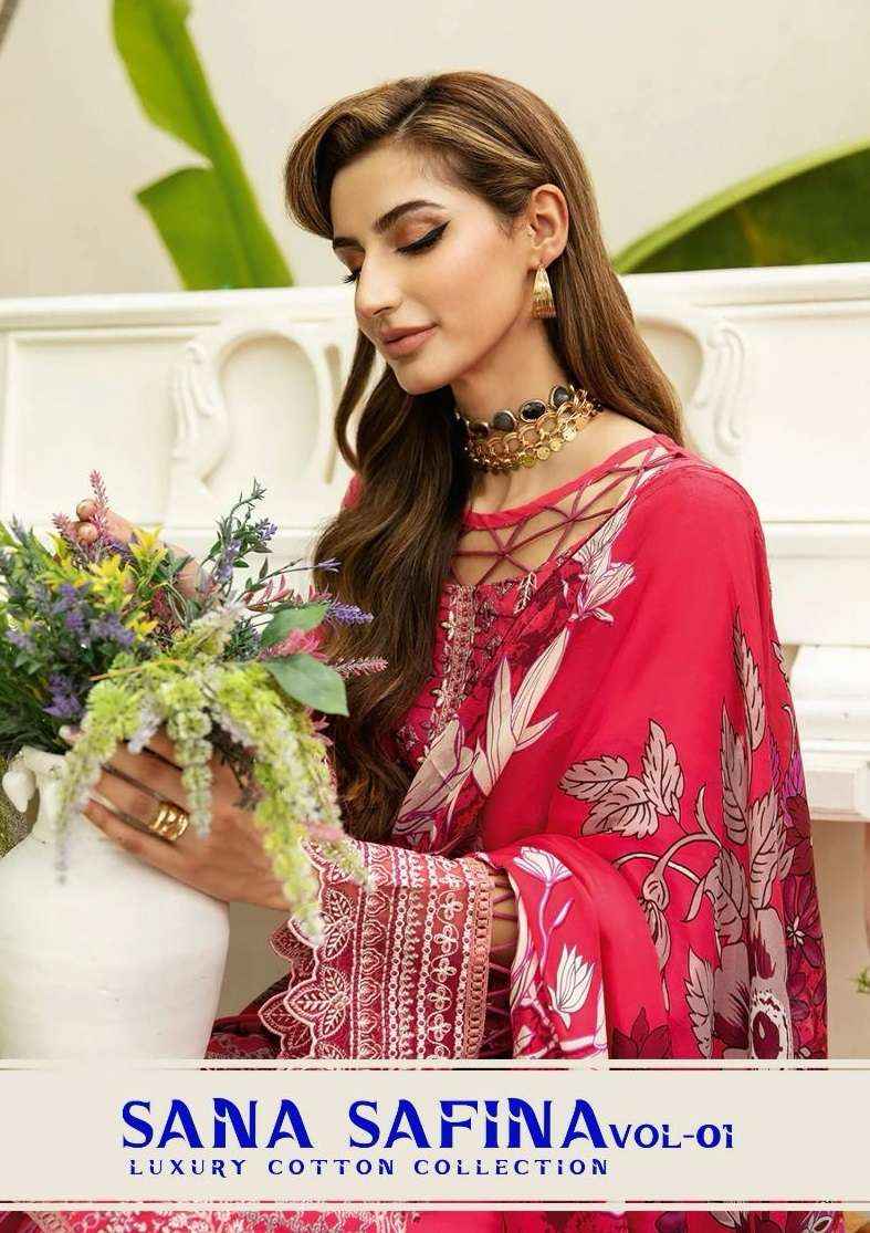 NAFISA COTTON SANA SAFINA VOL-1 PAKISTANI SALWAR KAMEEZ ( 6 PCS CATALOG )