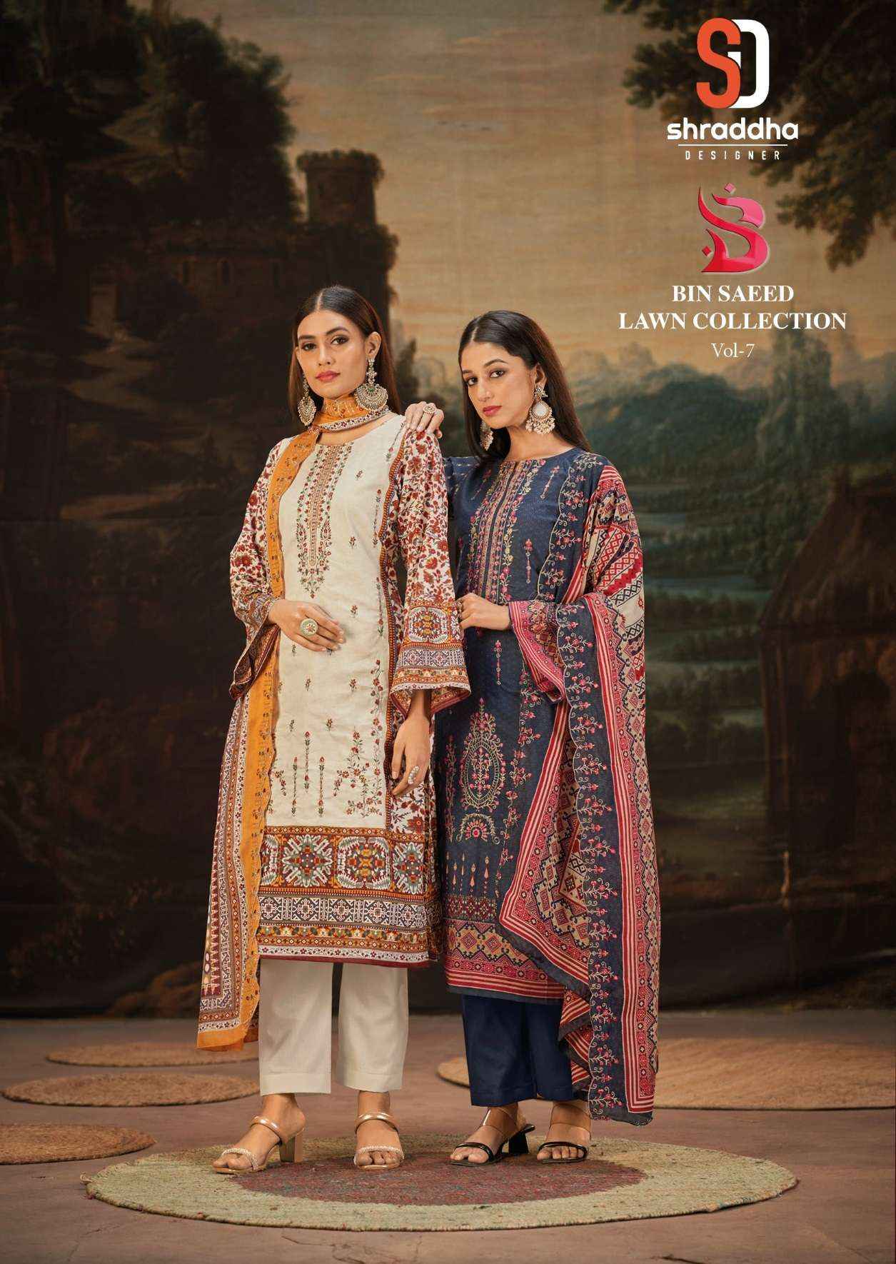 SHARADDHA DESIGNER BIN SAEED VOL -7 DRESS MATERIAL ( 8 PCS CATALOG )