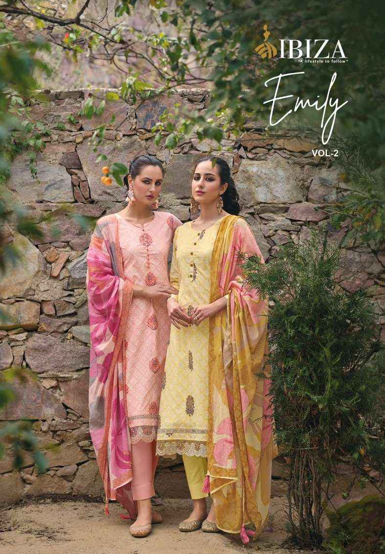 IBIZA EMILY VOL 2 LAWN COTTON DESIGNER DRESS MATERIAL ( 8 PCS CATALOG )