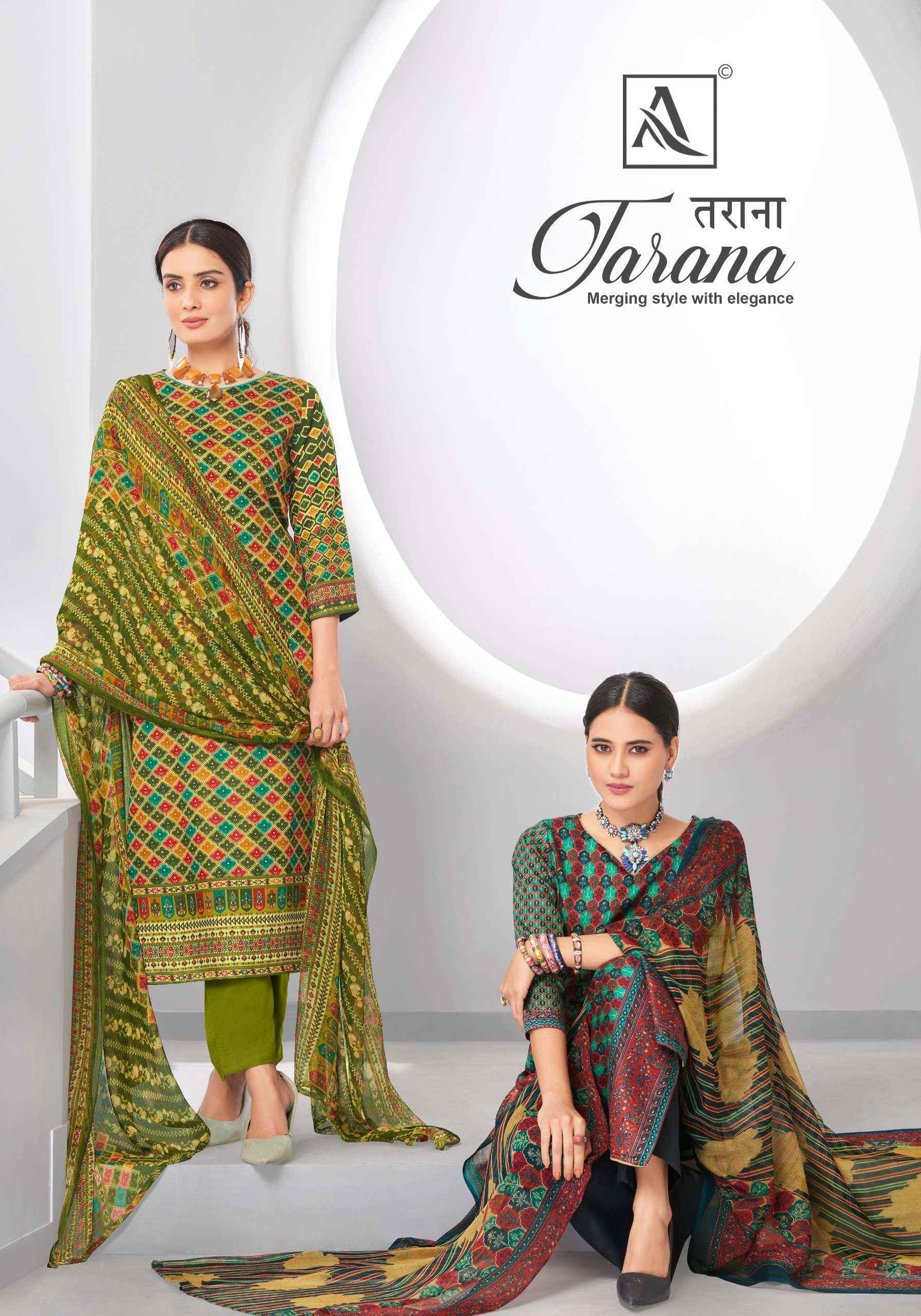 ALOK SUITS TARANA JAM COTTON HAND WORK DRESS MATERIAL ( 6 PCS CATALOG )