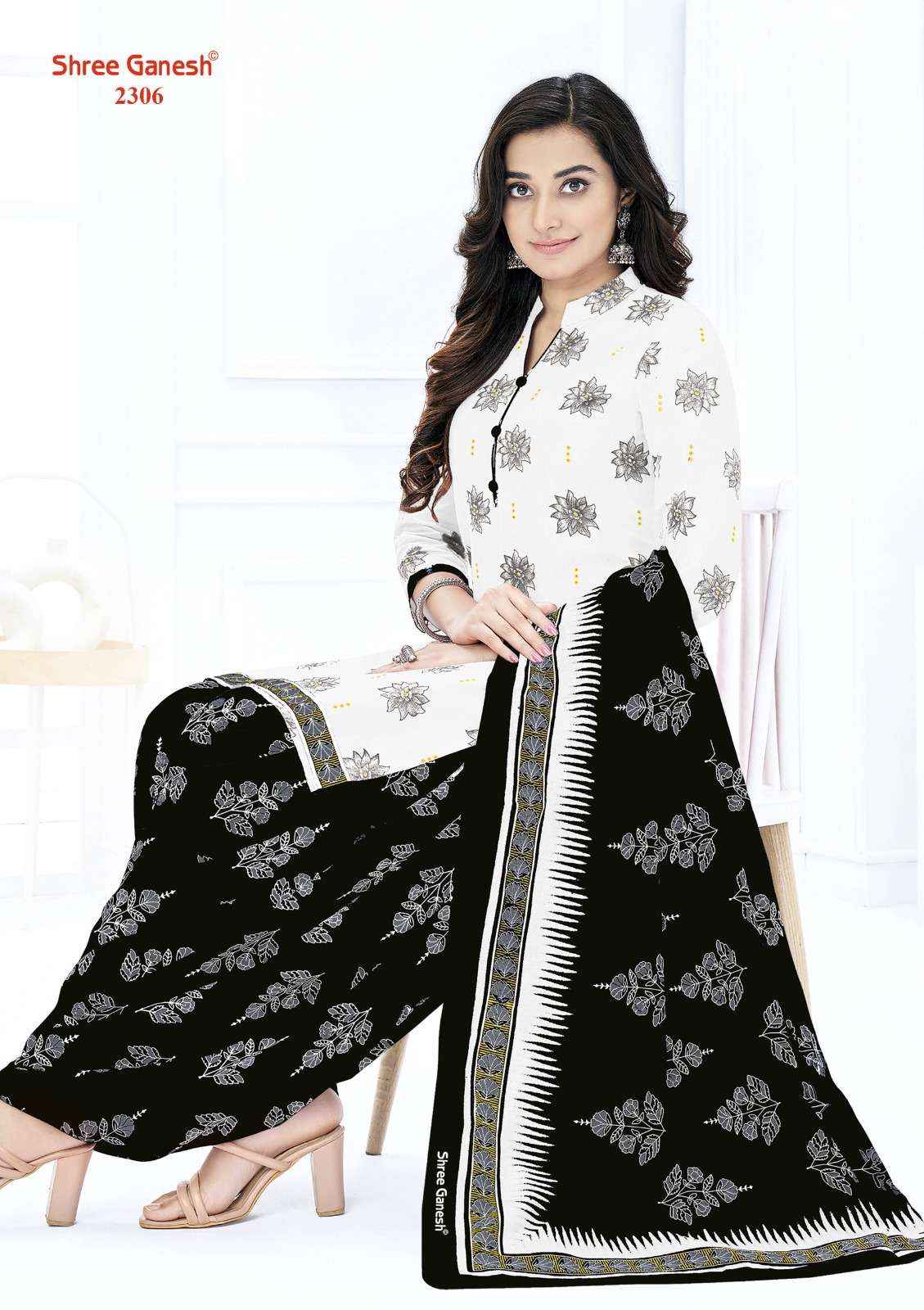 SHREE GANESH WHITE & BLACK VOL 3 DRESS MATERIAL ( 8 PCS CATALOG )