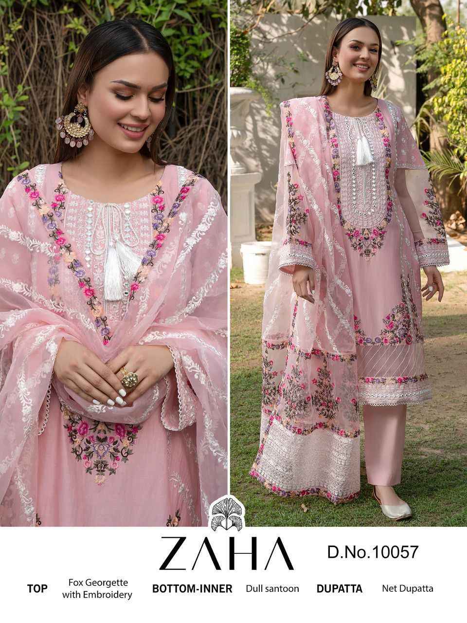 ZAHA 10057 GEORGETTE WITH HEAVY EMBROIDERED PAKISTANI SUITS