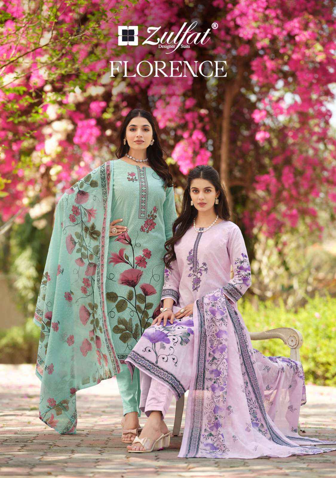 ZULFAT DESIGNER SUITS FLORENCE COTTON PRINT SALWAR SUIT ( 8 PCS CATALOG )