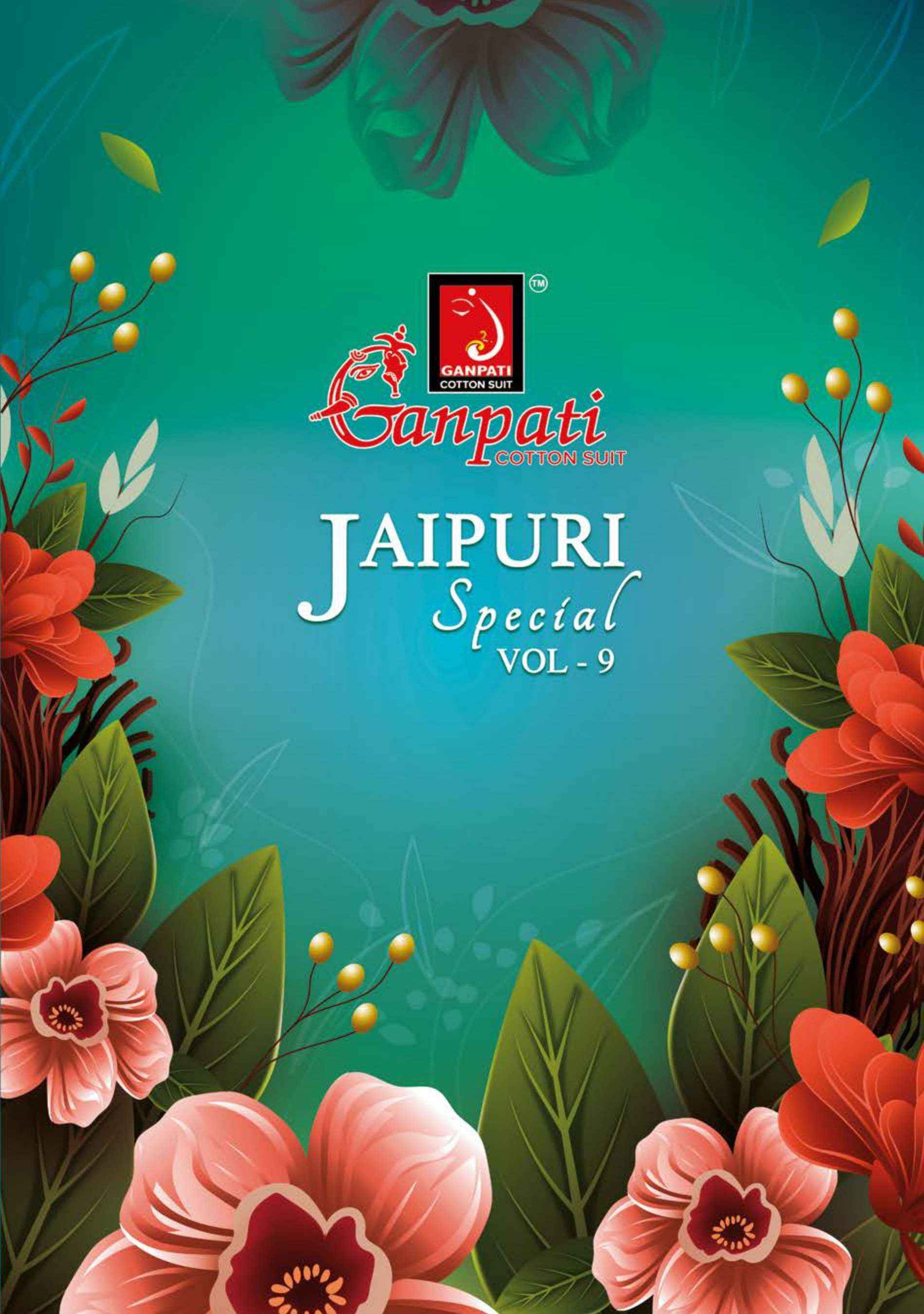 Ganpati Cotton Jaipuri Special Vol 9 Pure Cotton Suits ( 15 Pcs Catalog )