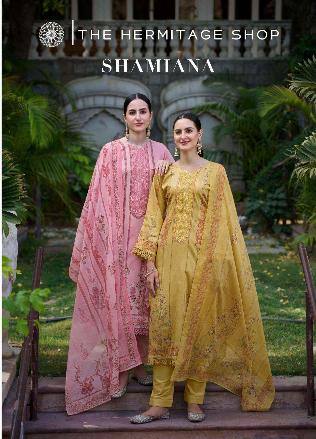 THE HERMITAGE SHOP SHAMIANA LAWN COTTON DESIGNER SUITS ( 6 PCS CATALOG )