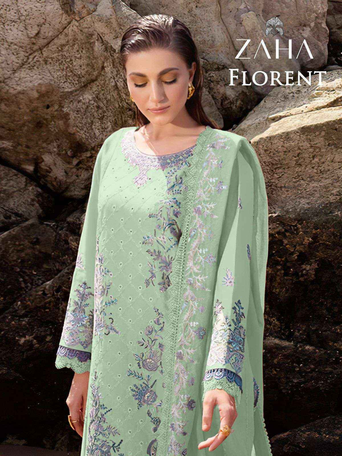 Zaha Florent Cambric Cotton PAKISTANI Dress Material ( 4 pcs Catalogue )