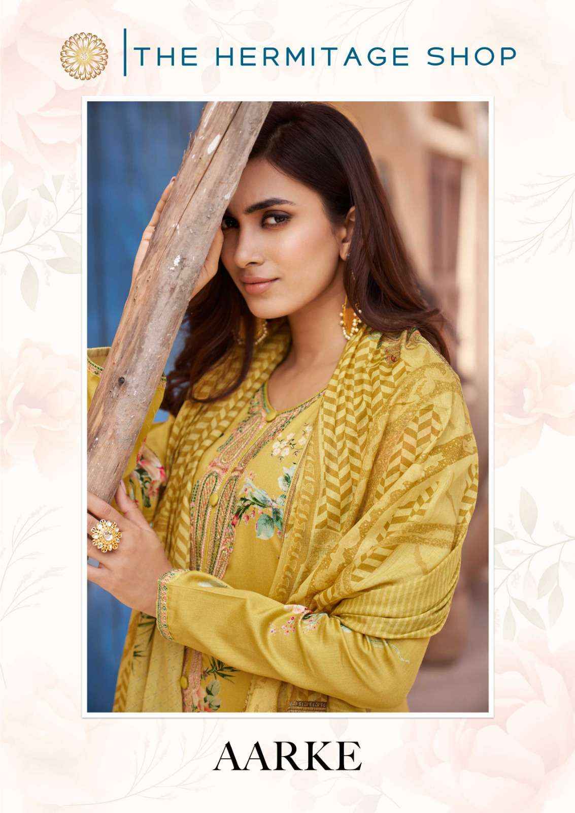 THE HERMITAGE SHOP AARKE LAWN COTTON DIGITAL PRINT WITH FANCY WORK SUIT ( 6 PCS CATALOG )