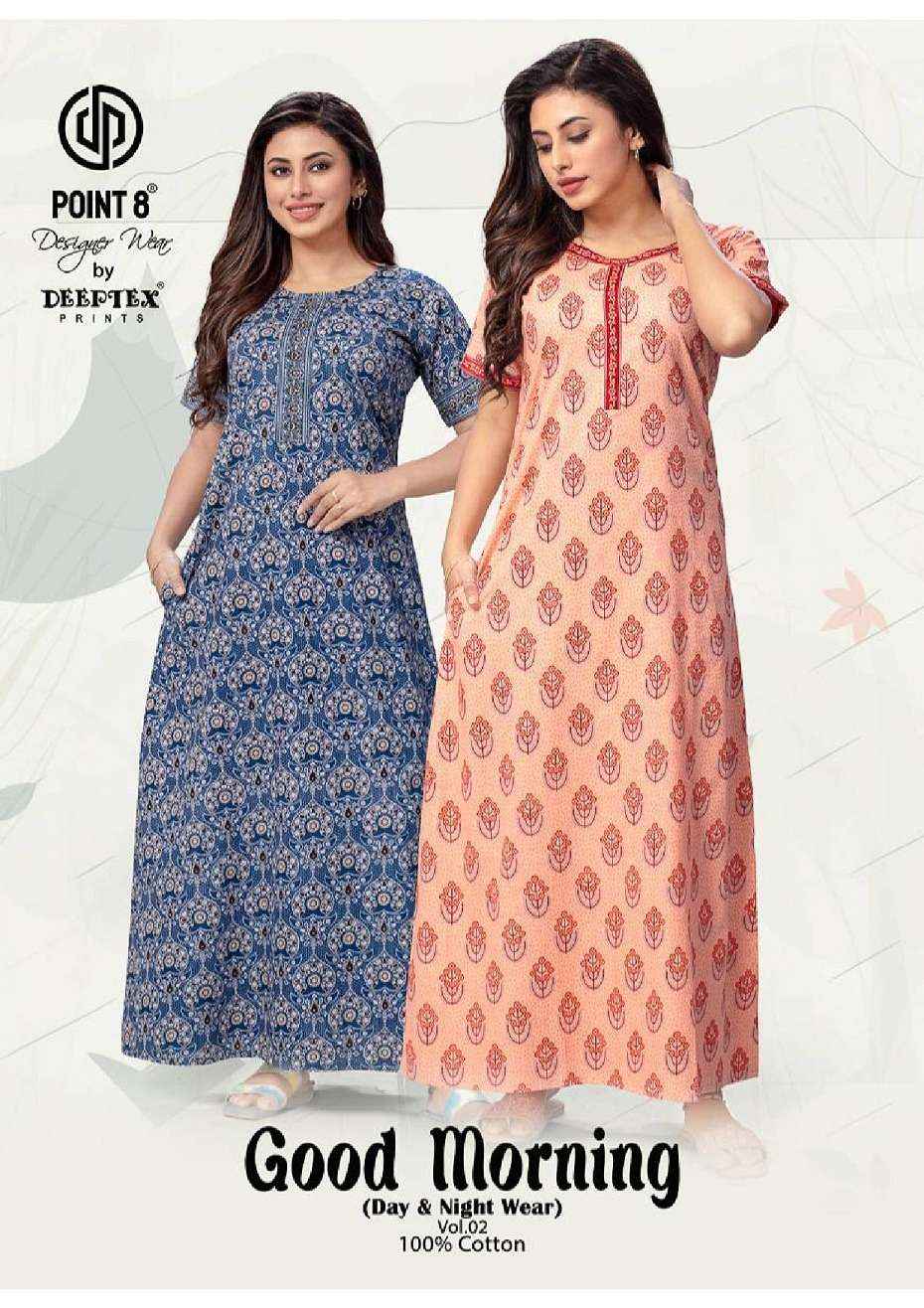 Deeptex Prints Good Morning Vol 2 Wholesale Pure Cotton Nighty ( 10 Pcs Catalogue )