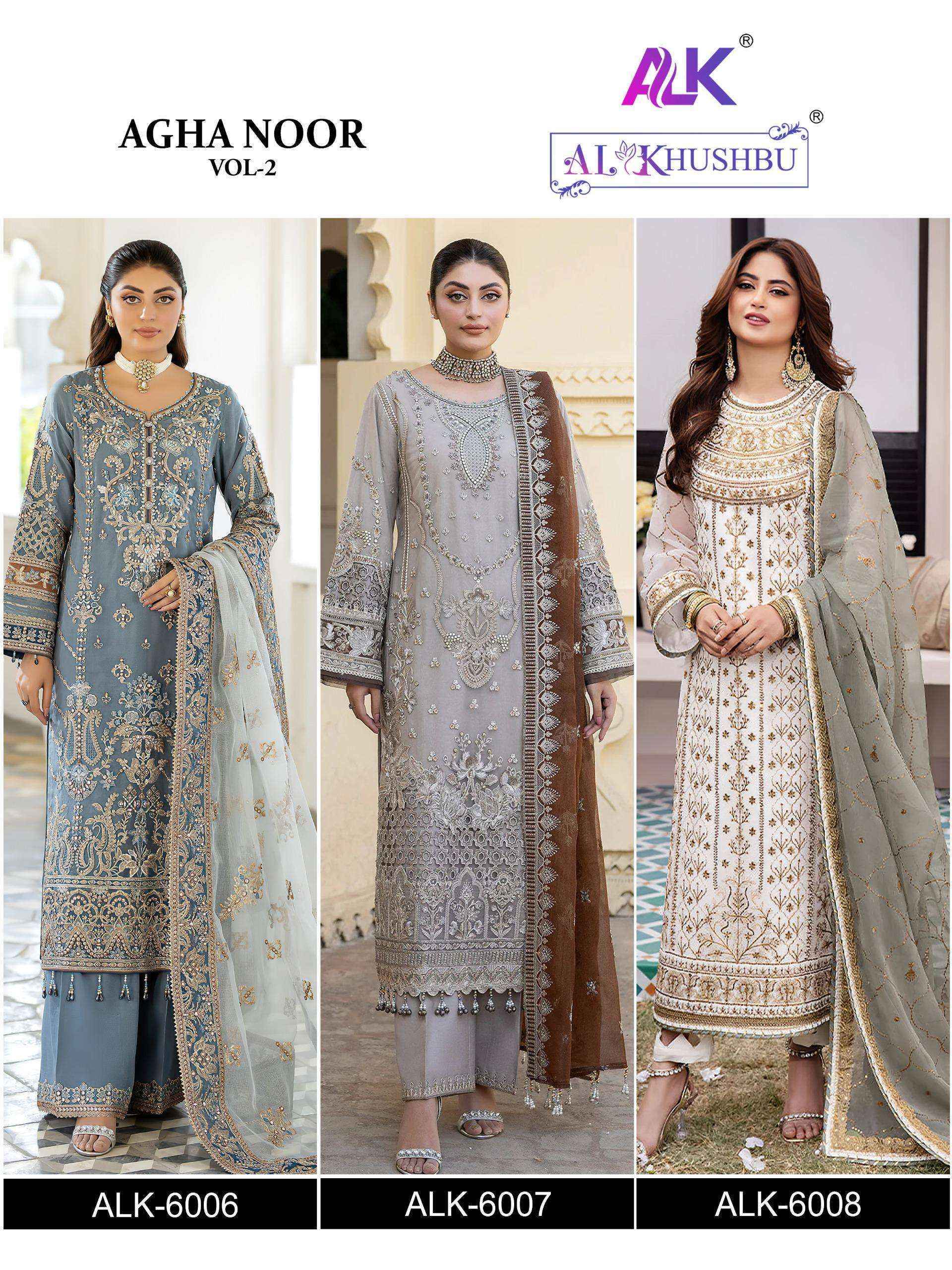 Al Khushbu Agha Noor 2 Georgette Pakistani suits Wholesale Price ( 3 pcs Catalogue )