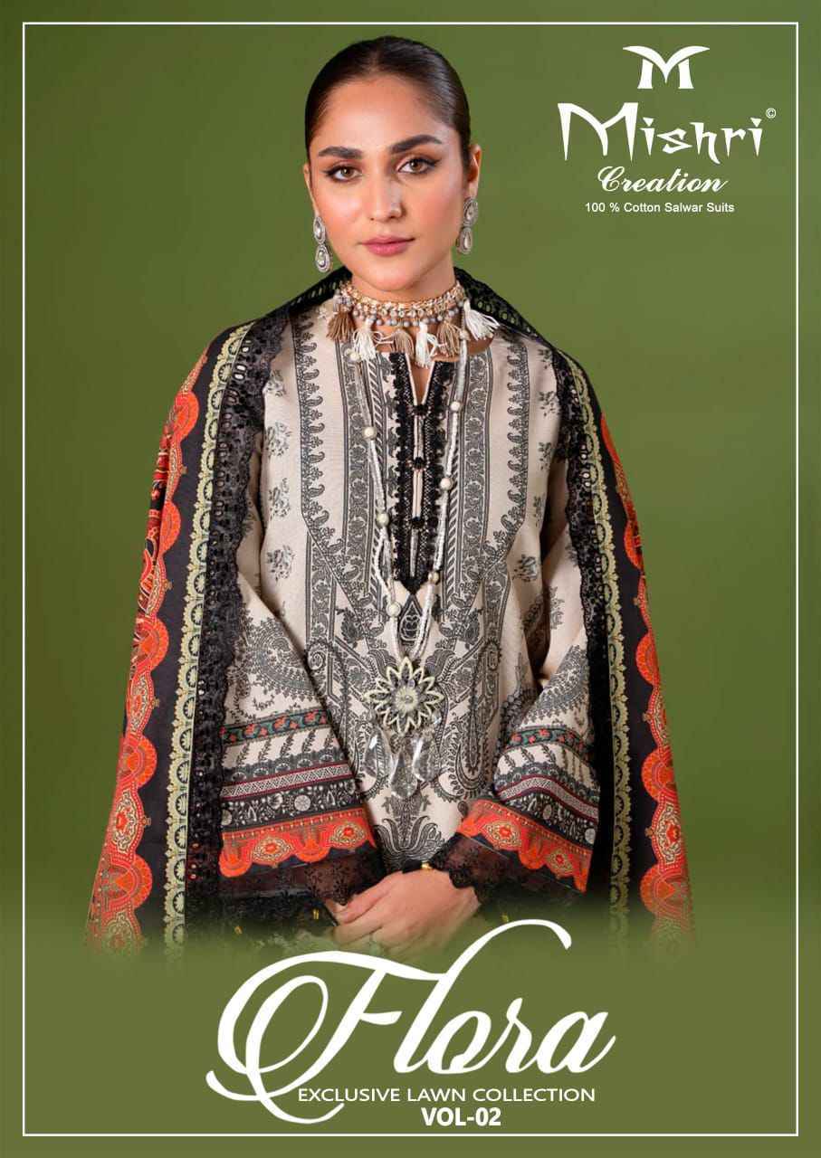Mishri Creation Flora Vol 2 Wholesale Lawn Cotton Dress Material ( 6 pcs Catalogue )