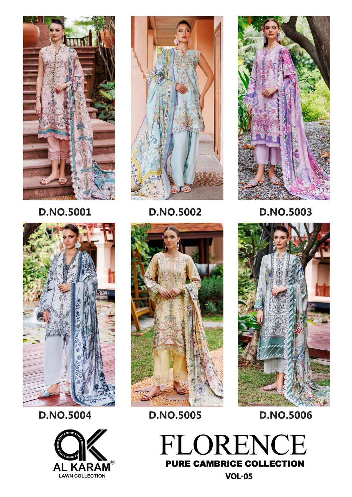 Al Karam Florence Vol 5 Cotton Pakistani Salwar Kameez ( 6 Pcs Catalogue )