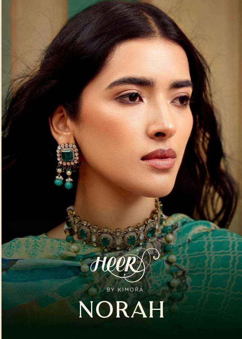 KIMORA HEER NORAH MUSLIN DESIGNER WORK HEAVY SUIT ( 6 PCS CATALOG )
