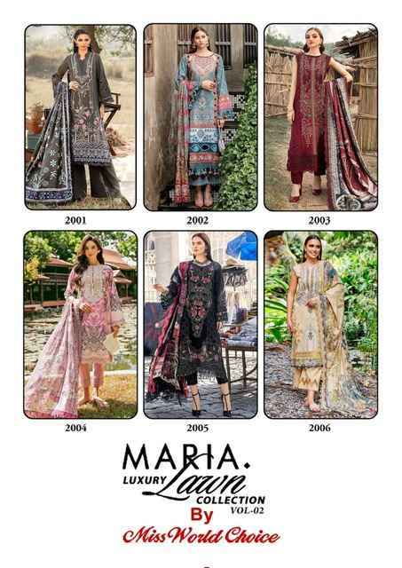 Miss World Choice Maria Vol 2 Pakistani Suits Lowest Price ( 6 pcs Catalogue )