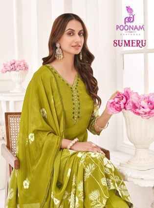 Poonam Designer Sumeru Viscouse Rayon Kurti Set Wholesale Price ( 4 Pcs Catalog )
