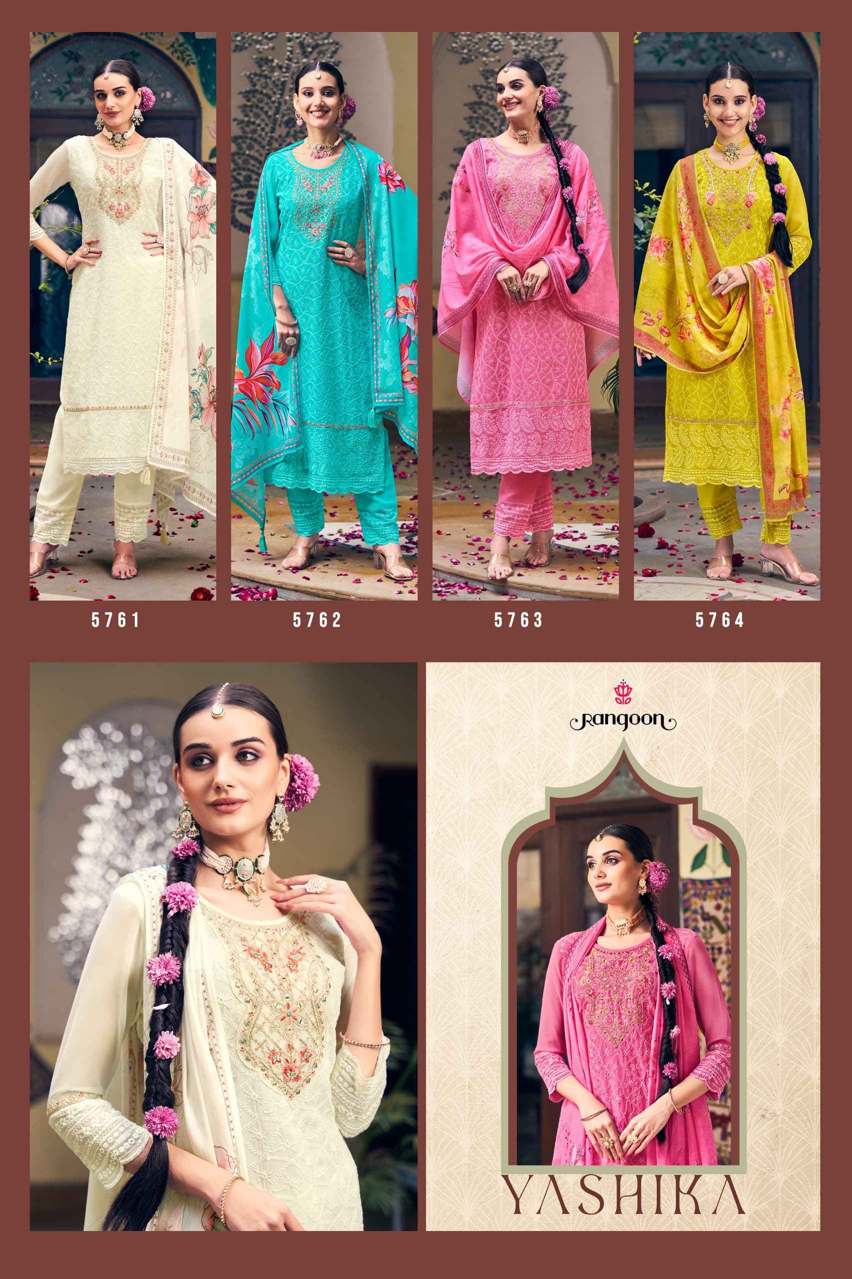 Rangoon Yashika Schiffli Georgette ReadyMade Suits ( 4 Pcs Catalogue )