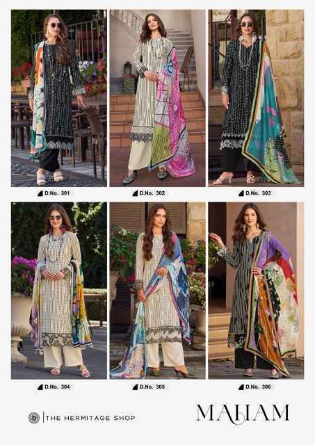 The Hermitage Shop Maham Jam Satin Dress Material Wholesale Price ( 6 Pcs Catalog )
