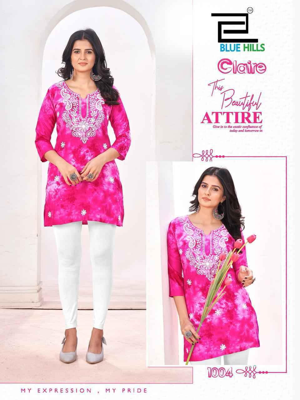Blue Hills Claire Heavy Rayon Short Kurti ( 6 pcs Catalogue )