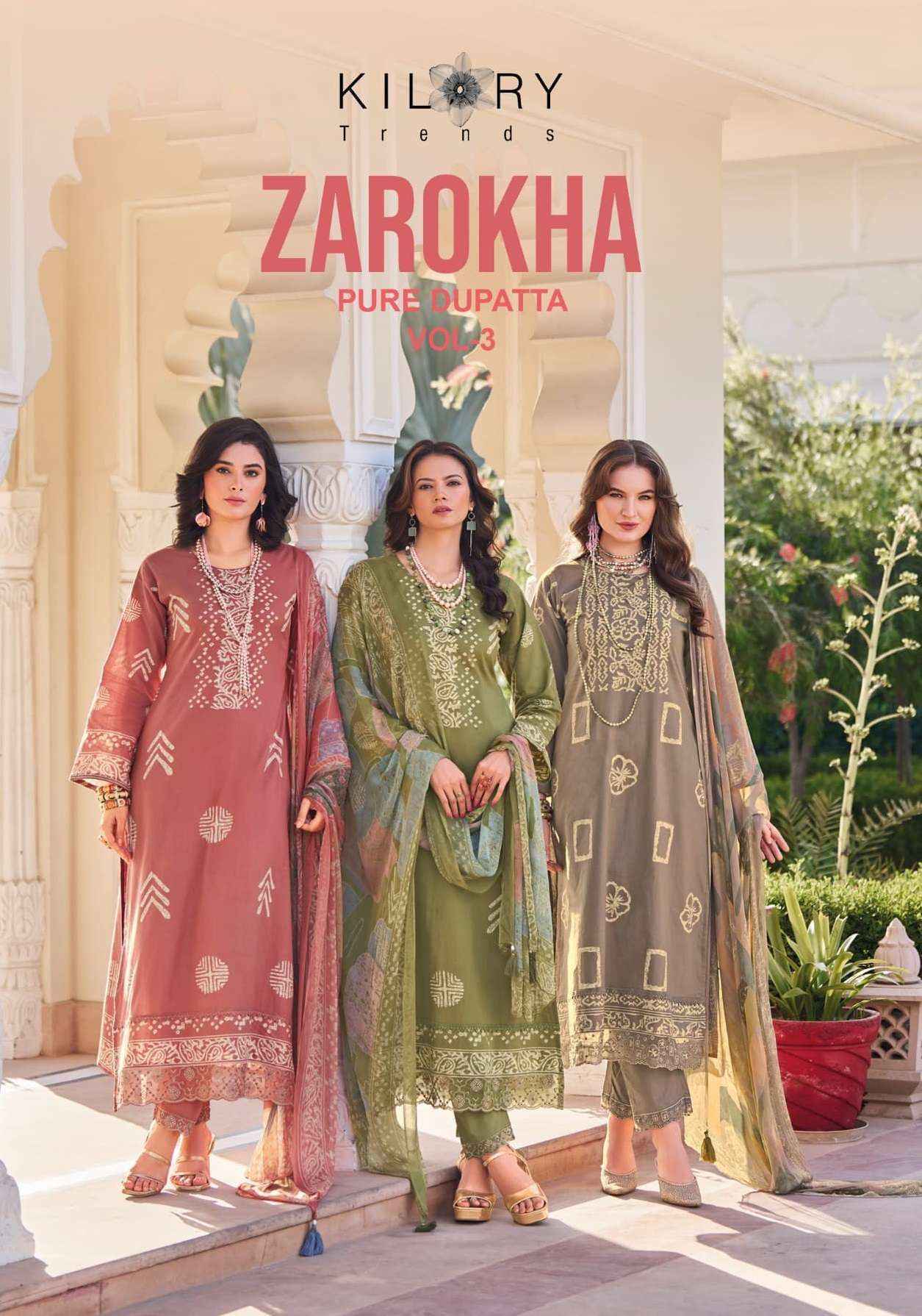 Kilory Trends Zarokha Vol-3 Lawn Cotton Suits New Catalog ( 8 pcs Catalogue)