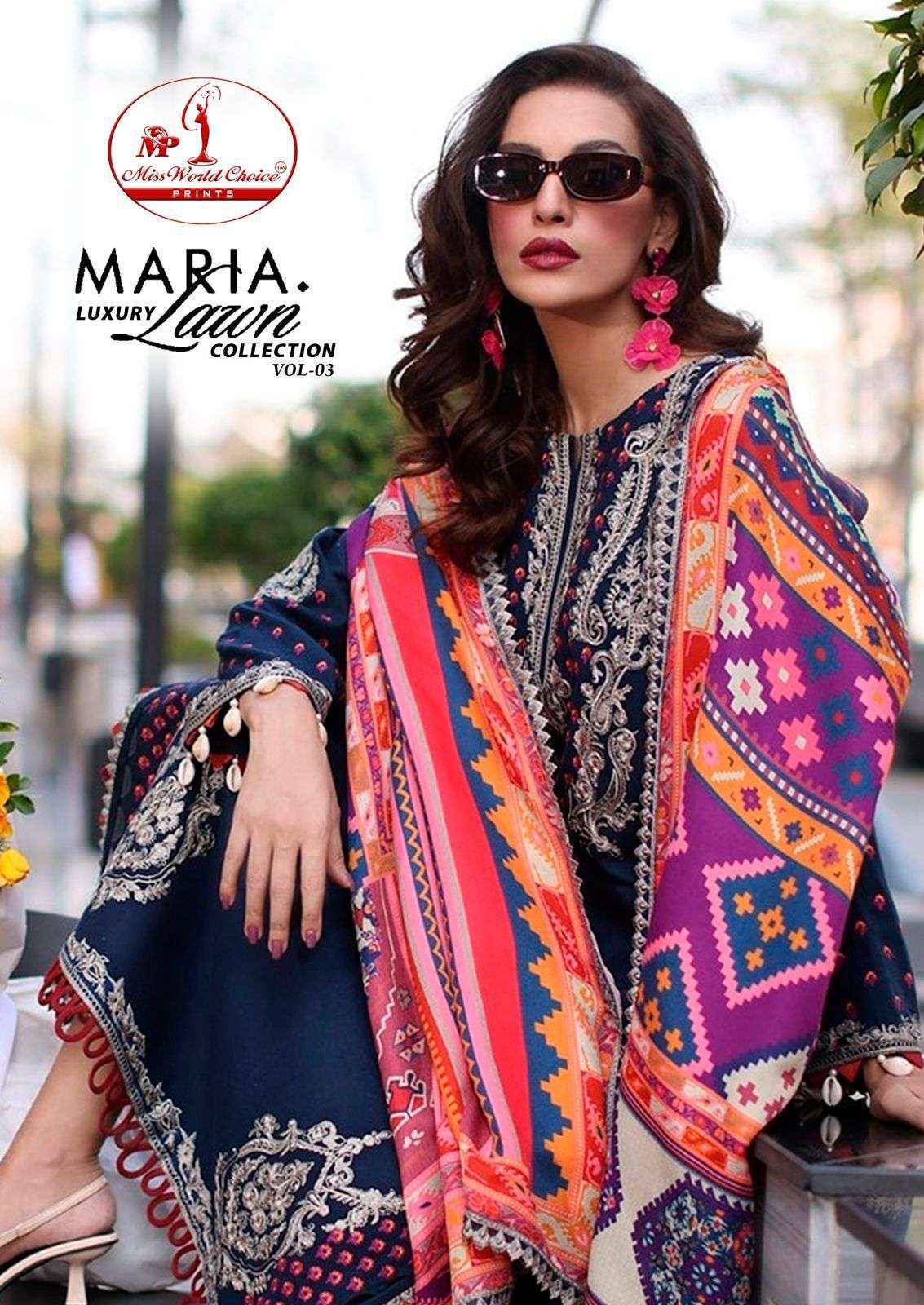 Miss World Choice Maria Lawn Vol 3 Wholesale - Pakistani Dress Material ( 6 Pcs Catalogue )