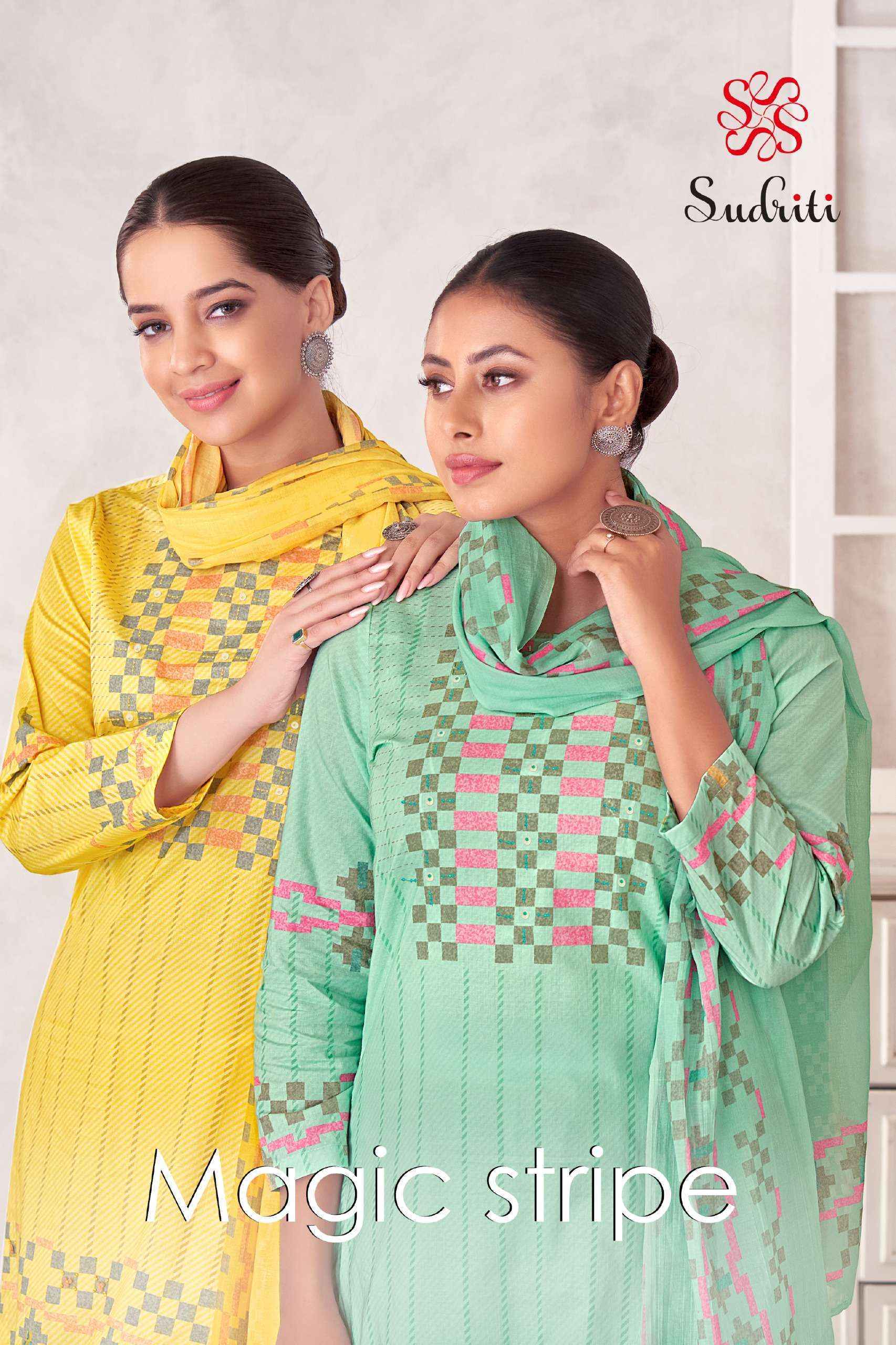Sudriti Magic Stripe Lawn Cotton Suits - Wholesale Factory ( 6 pcs Catalogue )
