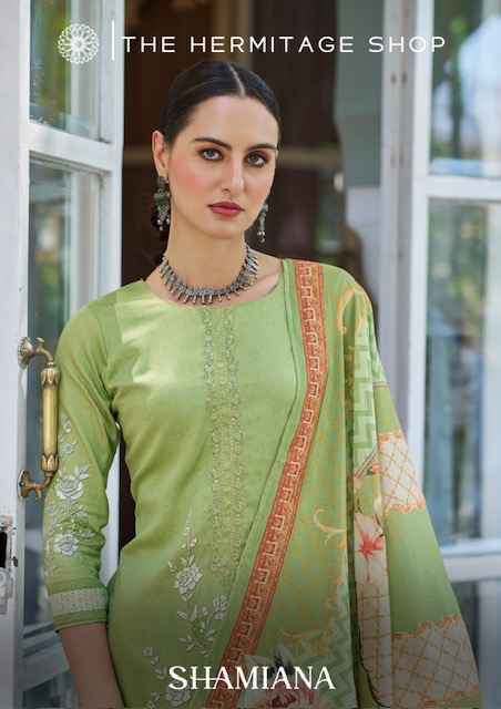 The Hermitage Shop Shamiana Jam Satin Salwar Kameez ( 4 pcs Catalogue )
