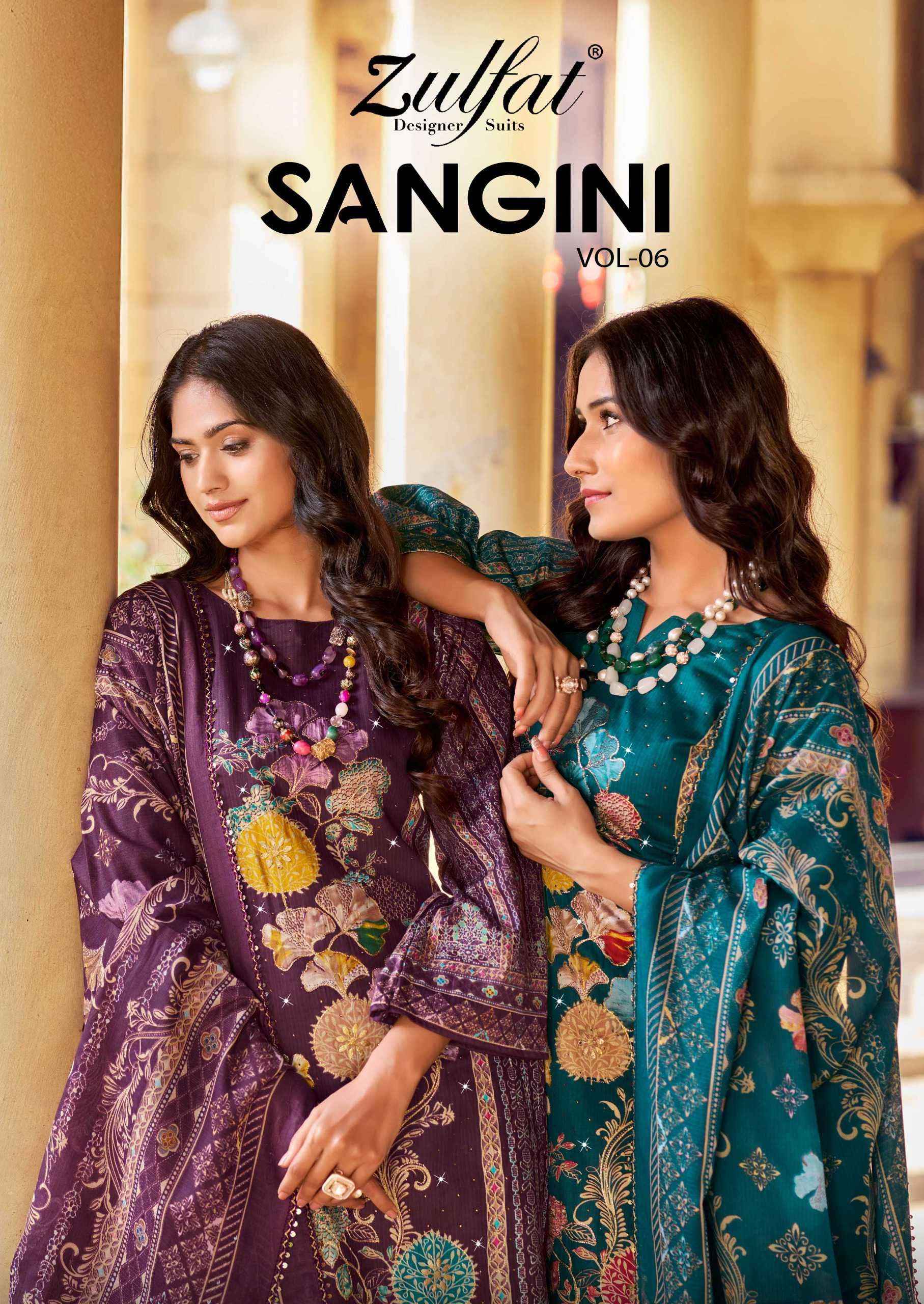 Zulfat Sangini Vol 6 Fancy Work Jam Cotton Suits Latest Catalog ( 6 Pcs Catalogue )